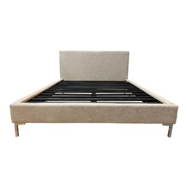 Queen Size Saatva Santorini Natural Linen Bed Frame. Original Price: $1,495
