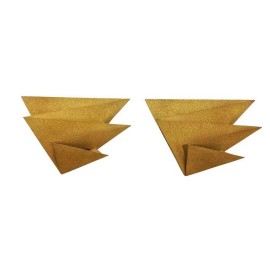 Gold Metal Wall Sconces, Pair