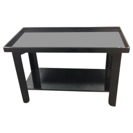 Donghia Black Lacquer Table With Shelf