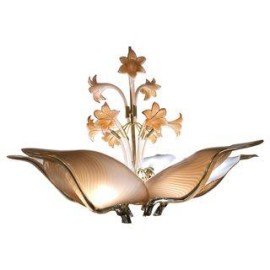 Murano Glass 6-Light Blossom & Lilly Chandelier. Original Price: $3,000