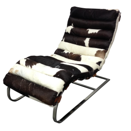 Todd Oldham Cowhide & Chrome Lounge Chair