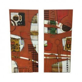 Karl Van Wening Metal Collages - A Pair