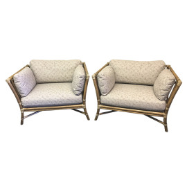 Pair of McGuire Arm Chairs. Original Price: $7,000.00
