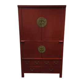 Red Lacquer Chinese Wedding Cabinet