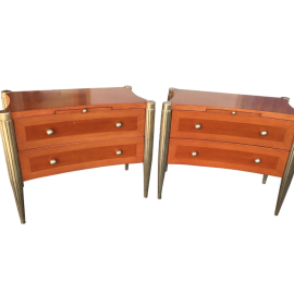 Art Deco Custom Cherry Nighstands - A Pair