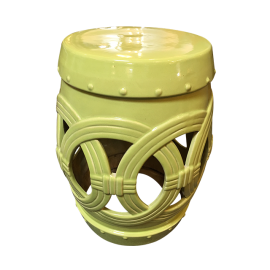 Green Ceramic Sitting or Garden Stool