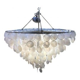 Round Capiz Shell Four Bulb Chandelier