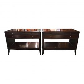 Baker Furniture Barbara Barry Mahogany Side Tables - A Pair