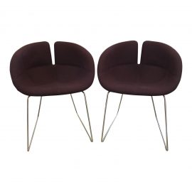 Patricia Urquiola Fjord Purple Chairs - A Pair. Original Price: $3,200.00