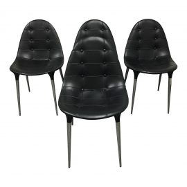 Set of Four Cassina Caprice Dining Chairs in Black