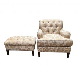 Patricia Edwards Petite Canterbury Chair & Ottoman. Original Price: $4,200.00