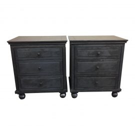 Restoration Hardware Zinc Wrapped Nightstands - A Pair