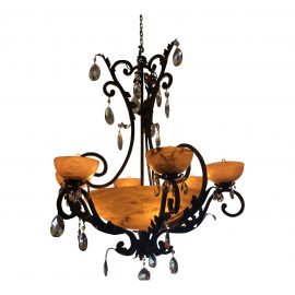 Frederick Ramond Barcelona 10 Light French Marble & Alabaster Crystal Chandelier, Original Price: $4,799.20