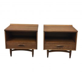Mid-Century Walnut Nightstands - A Pair
