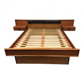 Mid-Century Teak Queen Size Bed Frame
