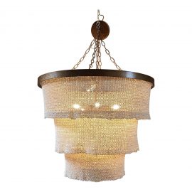 NEW Made Goods "Patricia" Cocoa Bead Chandelier. Original Price: $2,750.00