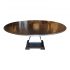 Currin Custom Dining Table With a 80" Starburst Round Top + Sliver Leafed Base. Original Price $8,000.00
