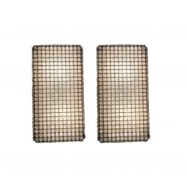 McEwen Lighting Glimmer Glass & Nickel Sconces - A Pair. Original Price: $5,600.00
