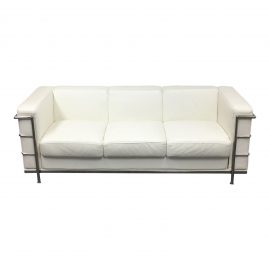 Zuo Modern Fortress Sofa in White Leather Match
