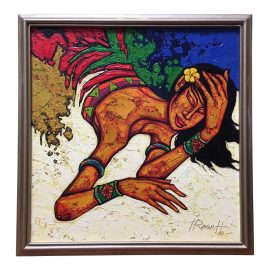 Original Oil Painting on Canvas He Lays Me Down by the Artist H.Irawan