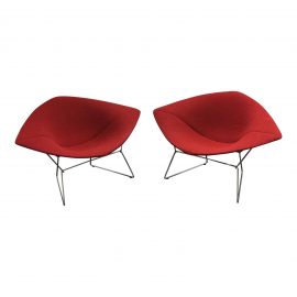 Pair of Bertoia Large Diamond Chairs. Orig. Price $7,116.0