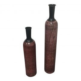 Pair of Metal Vessels With Painted Finish