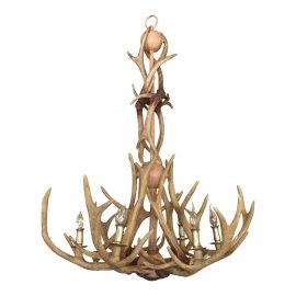Unique Six Light Antler Chandelier