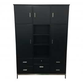 Room & Board Black Satin Lacquered Office Credenza From the Linear Collection. Original Price: $4,400.00