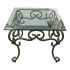 Ornate Iron Base Side Table With Glass Top