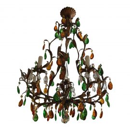 Vintage Amber + Green Chandelier
