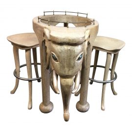 Marge Carson Elephant Bar & Stools - Set of 3. Original Price: $6,000.00