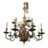 Ethan Allen Twelve Light Brass Chandelier