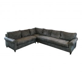 Sofa U Love Leather Sectional in Distressed Gray Leather. Original Price: $5,750.00