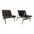 NEW Bernhardt CP2 Leather + Chrome Lounge Chairs, A Pair. Original Price: $4,890.00