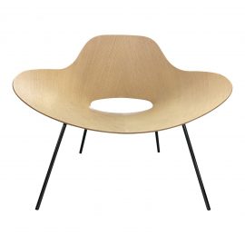 Natural Ash Plwood Molded Chair + Chrome Base