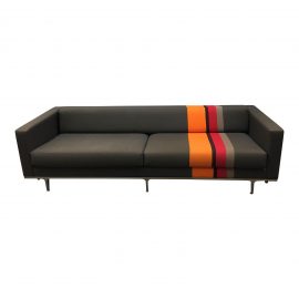 Custom Sofa Upholstered in High Grade Wool Felt With Stripe Detail Purchased in Paris