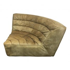Restoration Hardware Chelsea Leather Round Corner Chair. Original Price: $2,950.00