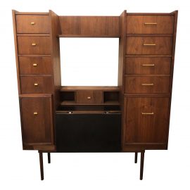 Custom Mid Century Wall Unit Desk