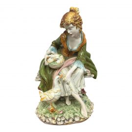 Vintage Porcelain Woman With Ducklings