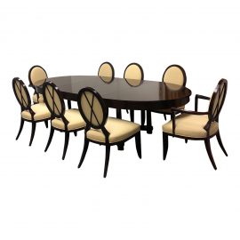 Barbara Barry Oval Dining Table & 8 Chairs for Baker - Set of 9. Original Price: $20,000.00