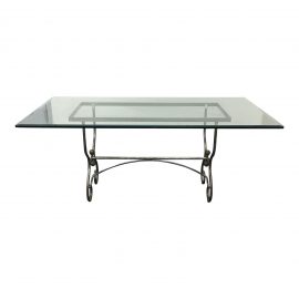 Iron & Glass French Country Dining Table