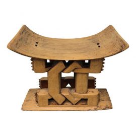 Vintage Senegalese Handcrafted Wood Stool