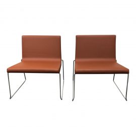Andreu World Lineal Comfort Collection Side Chairs - A Pair