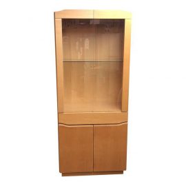 Skovby Danish Lighted Maple Display Cabinet