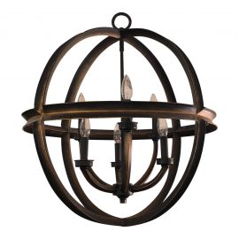 Friess Style Six Light Iron Chandelier
