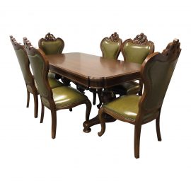 Traditional Style Dining Table and Chair - 7pc.