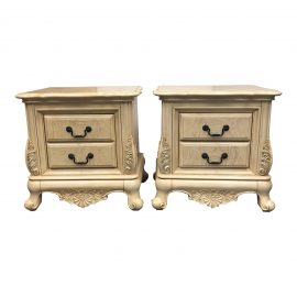 French Provincial Finish Nightstands - A Pair