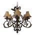 Italian Style Six-Light Iron Chandelier With Fabric Shades