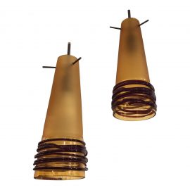 Oggetti Luce Hand Blown Glass Pendant Lights - A Pair