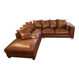 Nathan Anthony Custom Folio Leather Sectional. Original Price: $15,000